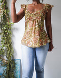 Y2K Boho Floral Babydoll Top