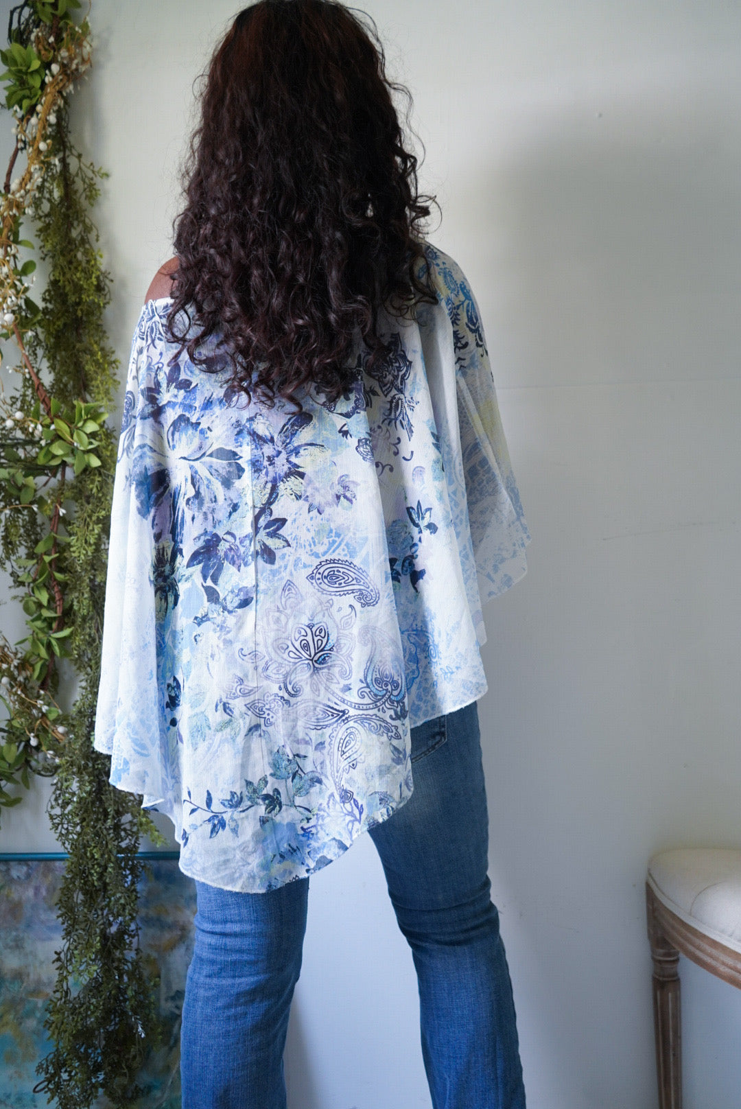 Y2K Boho Paisley Poncho