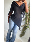 Vintage Y2K Black Asymmetric Fairy Top