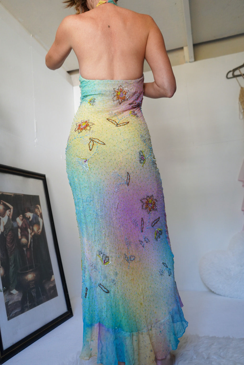 Y2K Inspired Rainbow Fairy Halter Gown