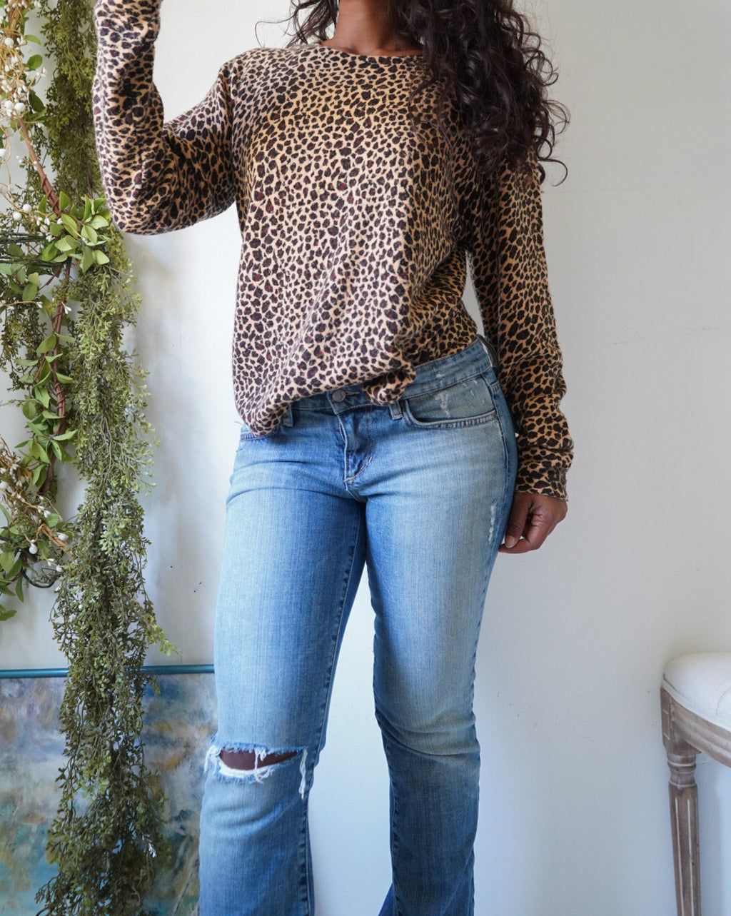 Y2K Animal Print Pullover Sweater