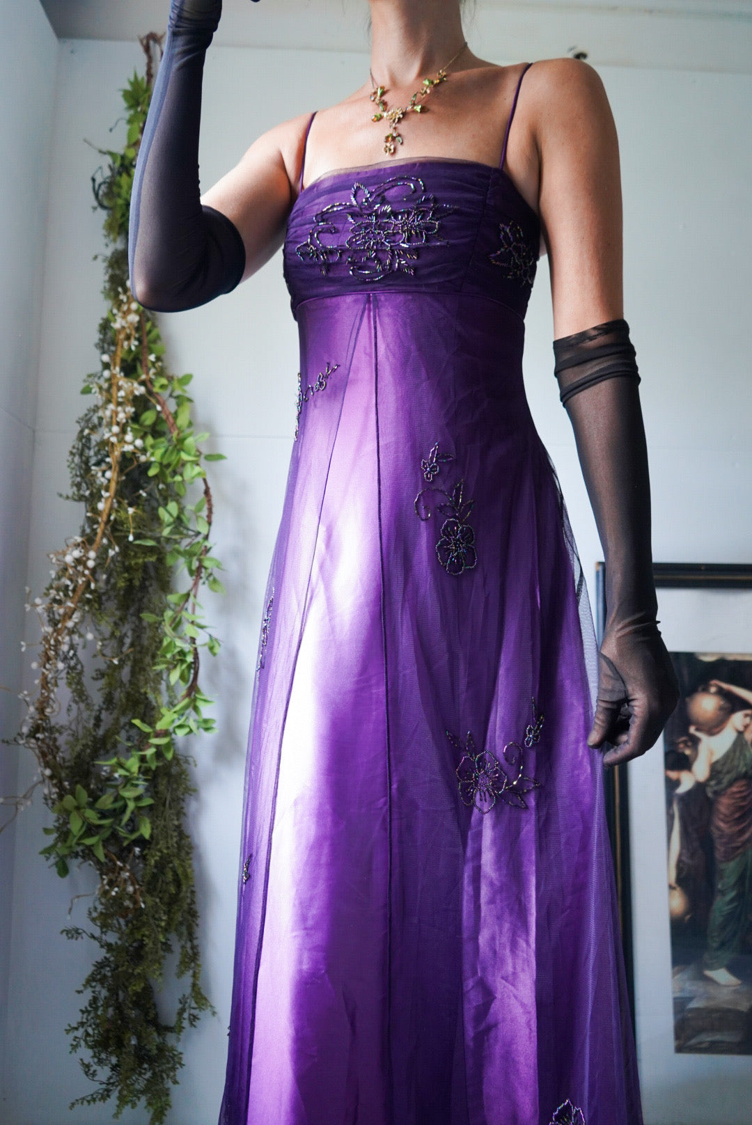 Split Front Beaded Fairy Gown