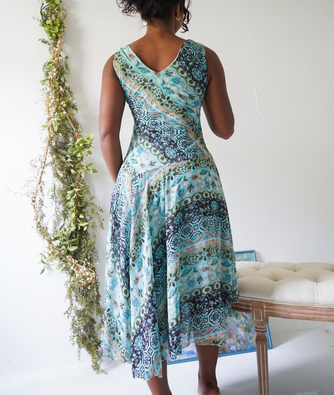Vintage Y2K Boho Fairy Midi Dress