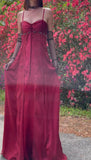 Handmade split front rose gown