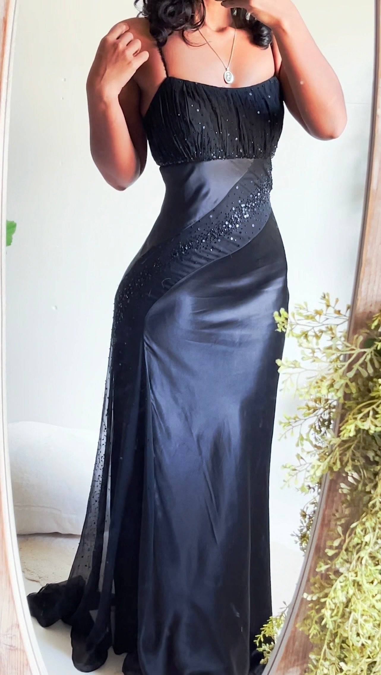 Y2K Sequin Milkmaid Bust Gown