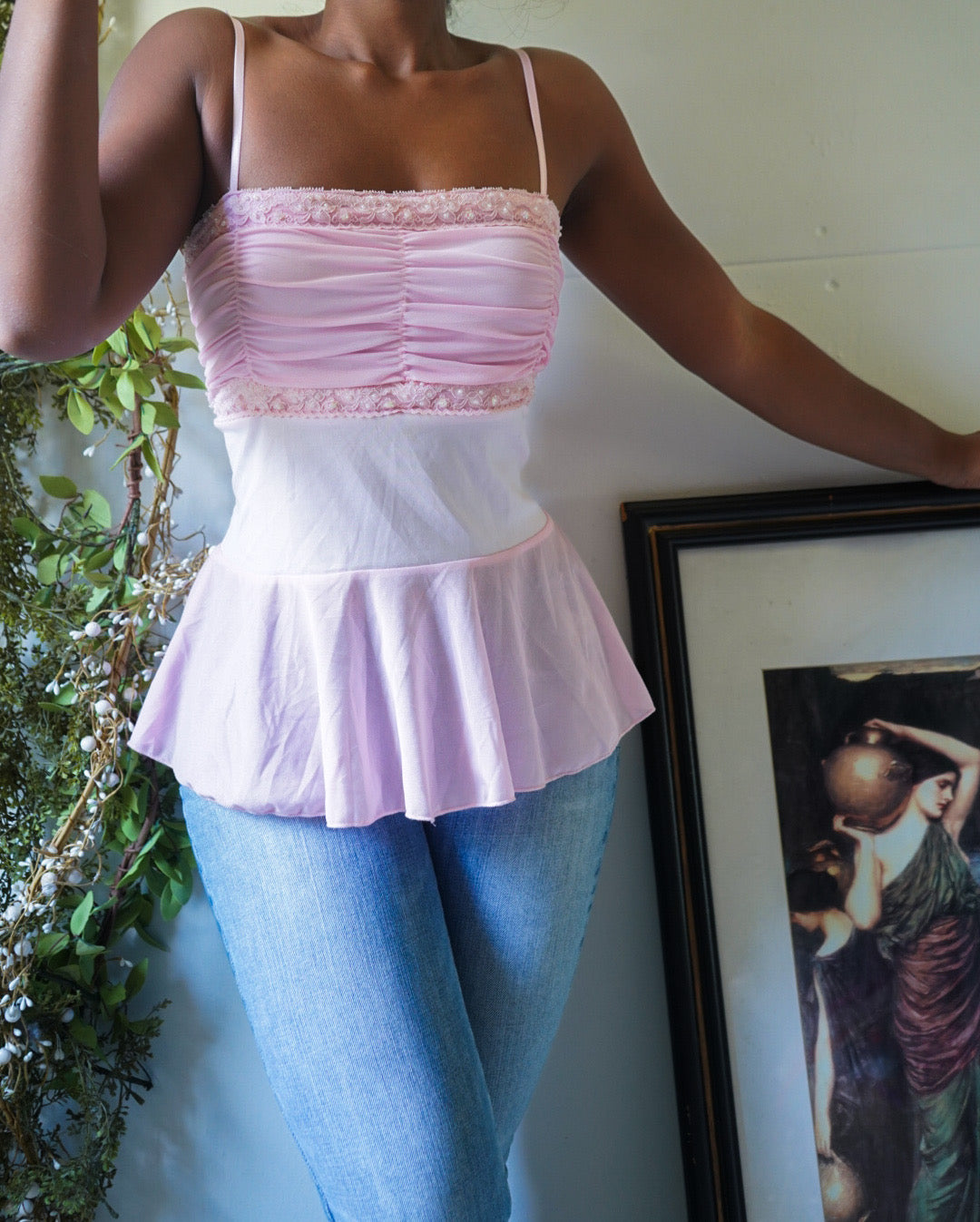 Rare Baby Pink Fairy Peplum Top