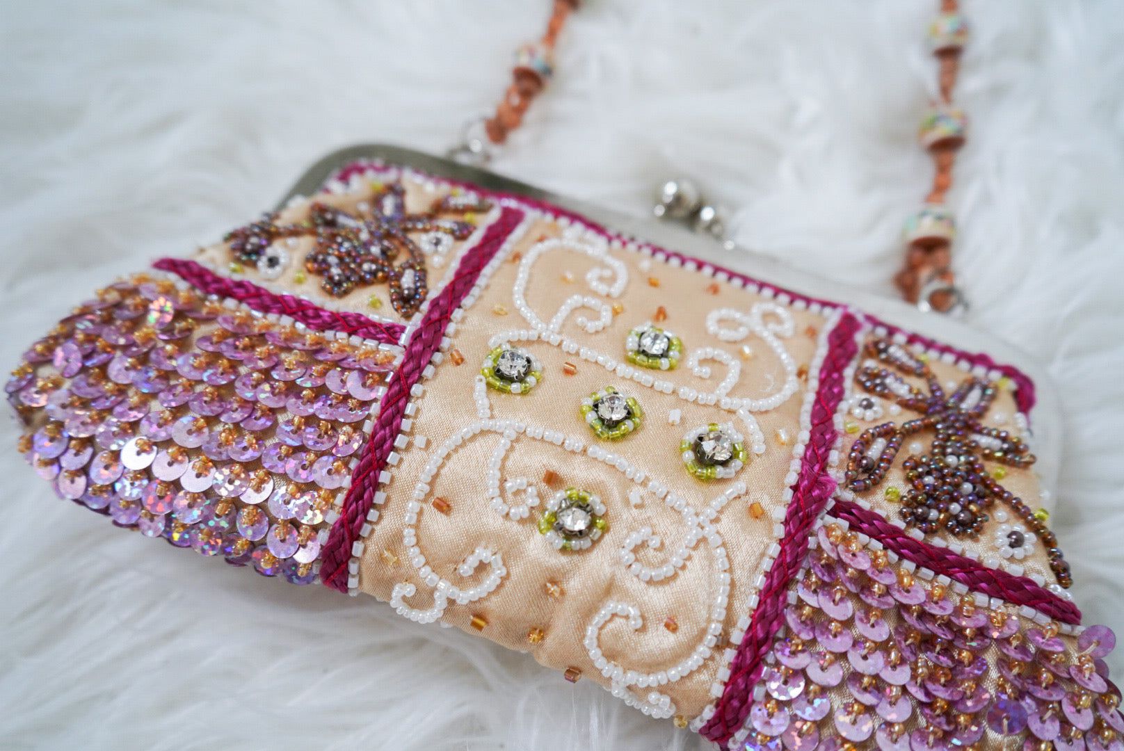 Rare Patchwork Beaded Y2K Fairy Clutch