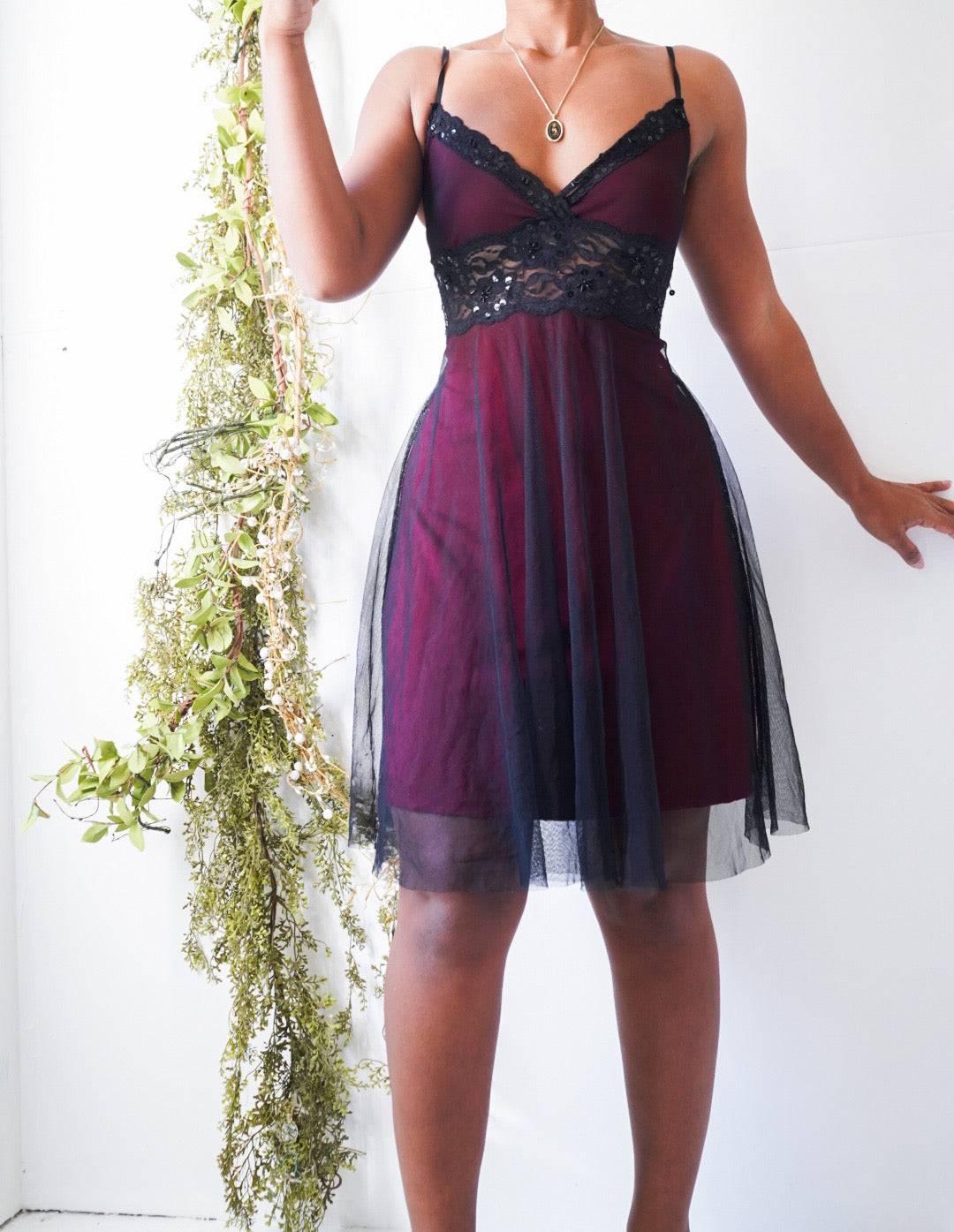 Red and Black Layer Whimsigoth Babydoll Dress