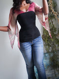 Y2K Ruched Angel Sleeve Top