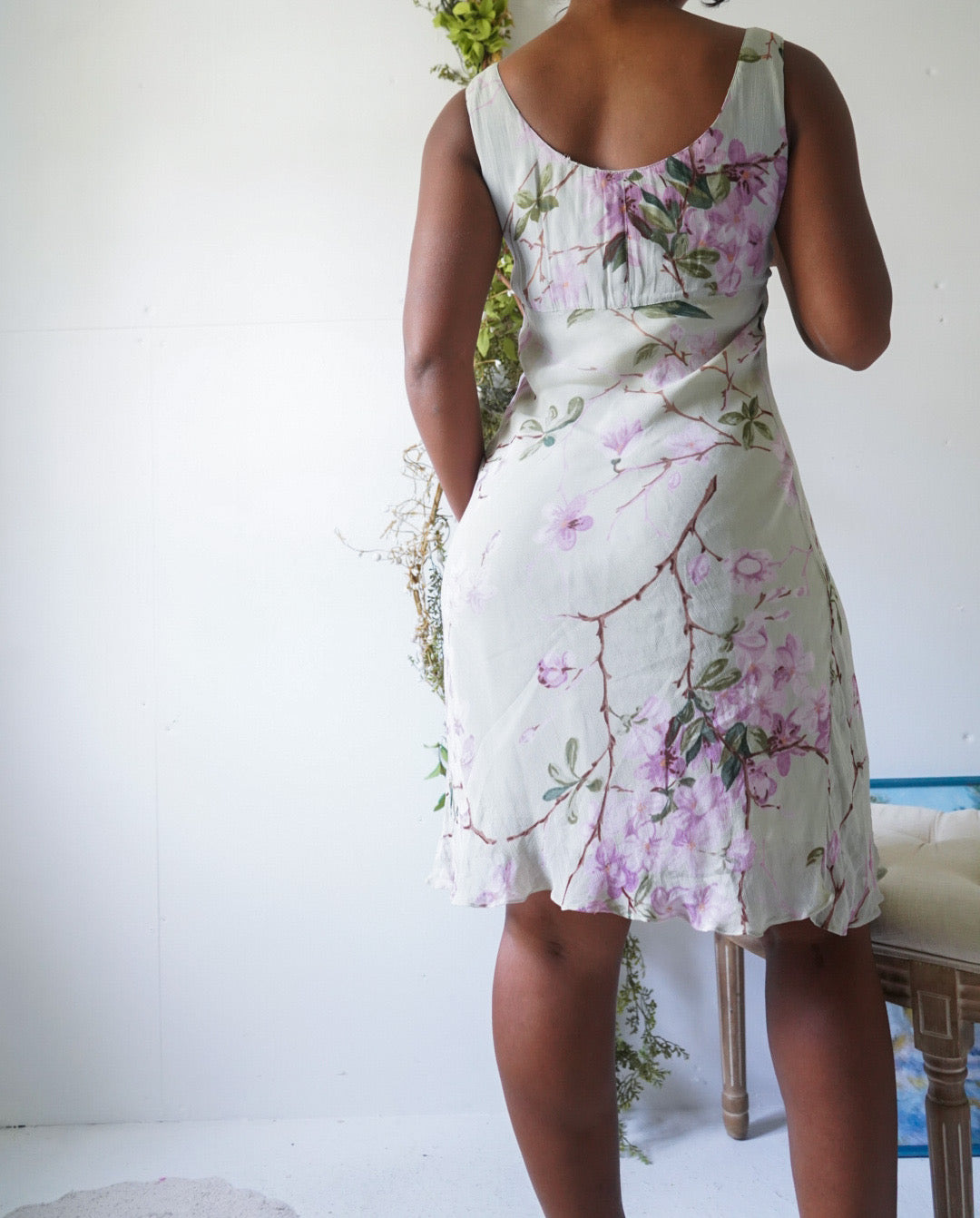 Y2K Pastel Green Floral Dress
