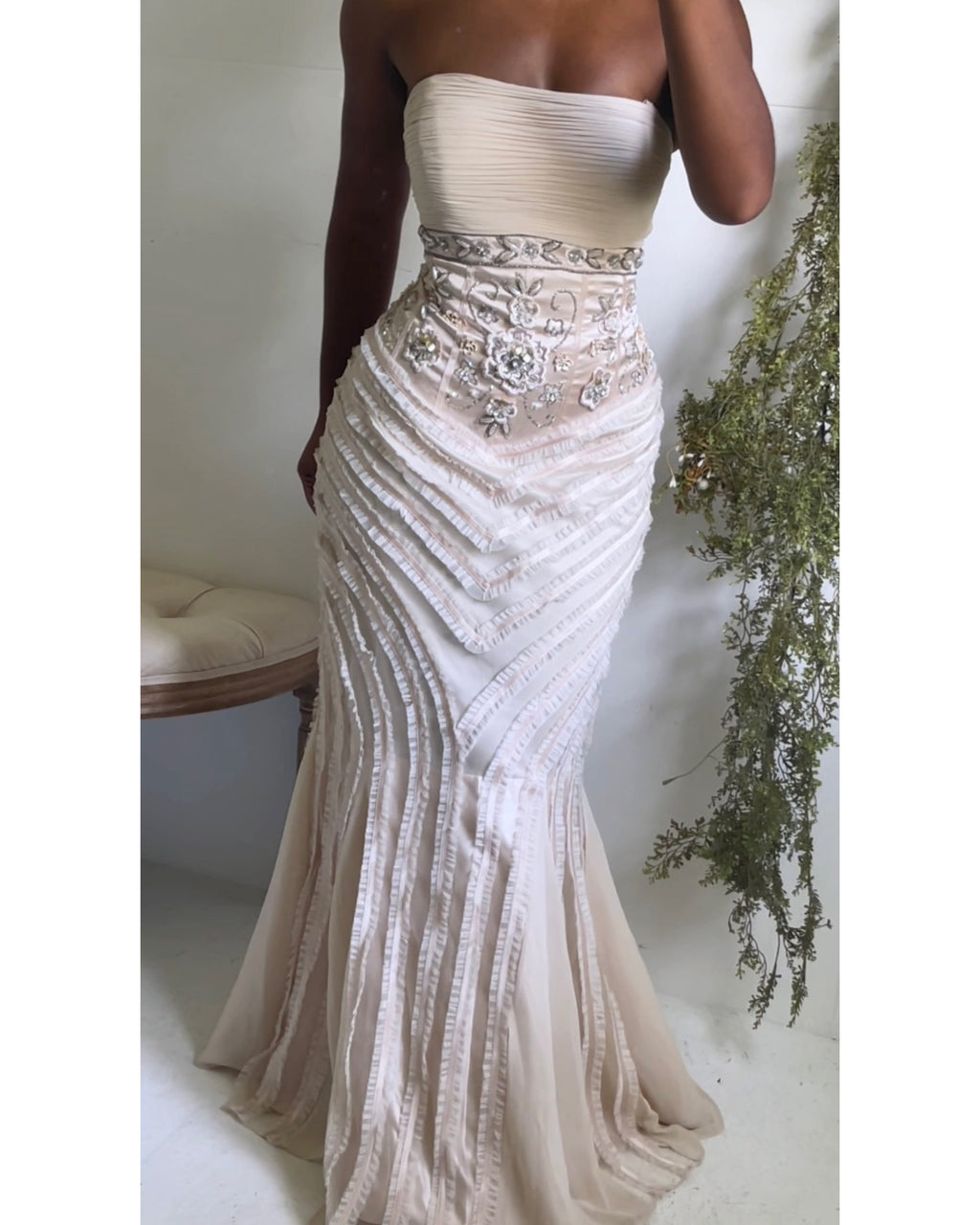 Rare Y2K Sue Wong Strapless Gown