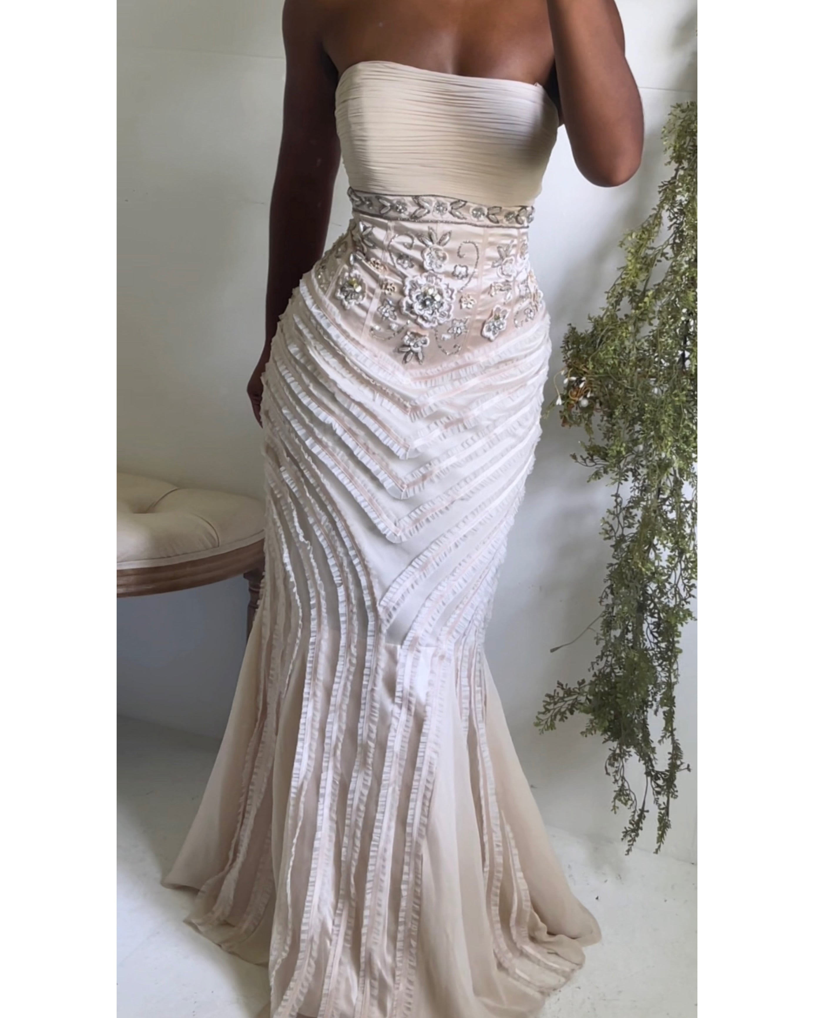 Rare Y2K Sue Wong Strapless Gown