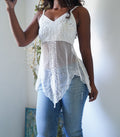 Handmade White Beaded Fairy Cami