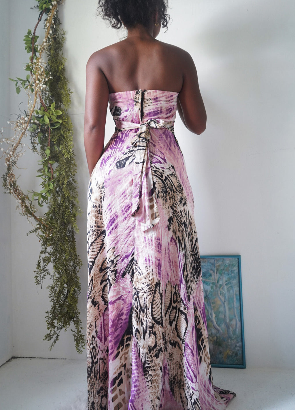 Y2K Snakeskin Strapless Gown