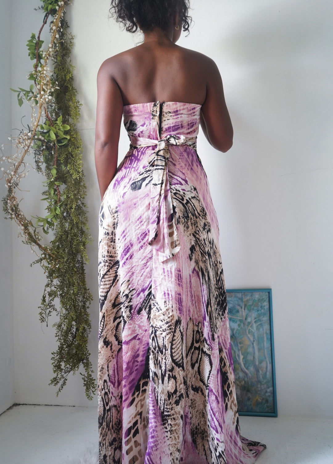 Y2K Snakeskin Strapless Gown
