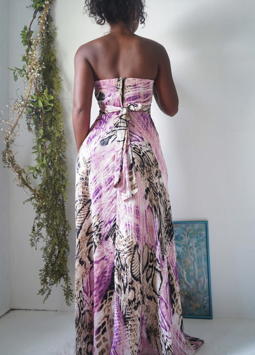 Y2K Snakeskin Strapless Gown