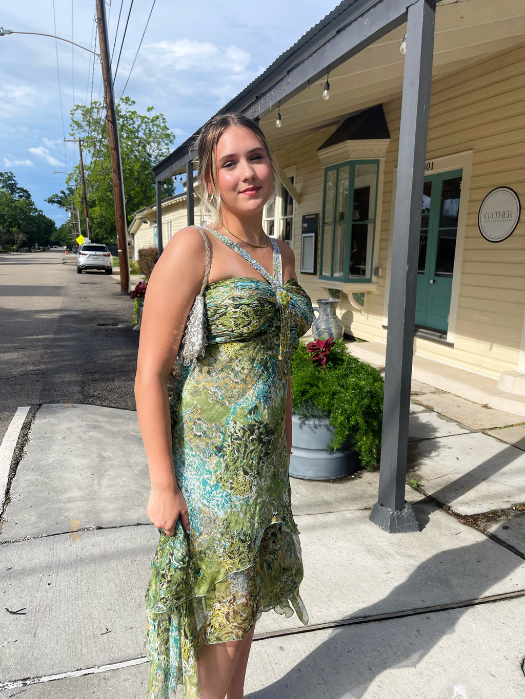 Y2k Paisley Forest Fairy Midi Dress