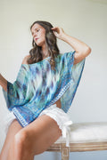 Y2K Boho Tie Dye Paisley Poncho