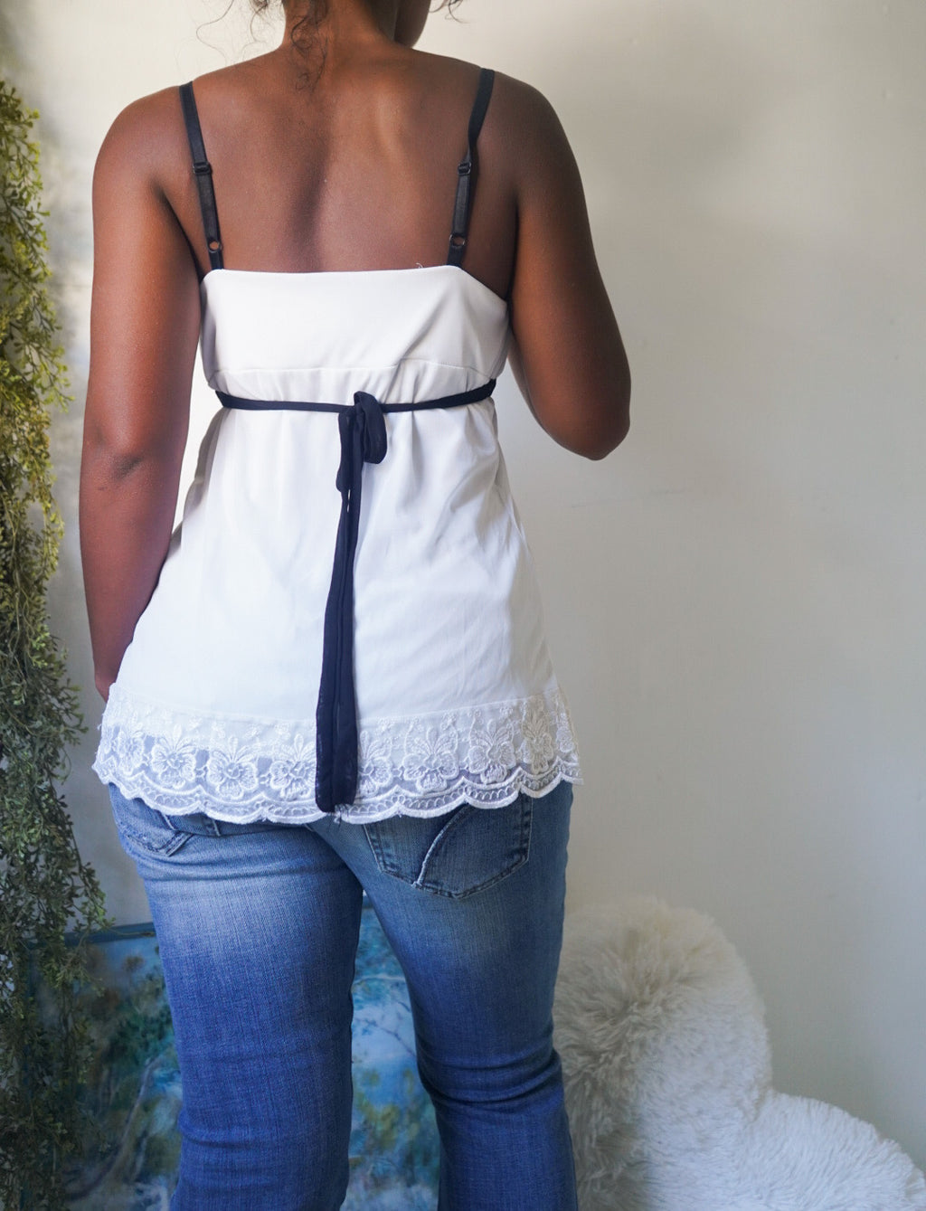 Y2K White Milkmaid Babydoll Top
