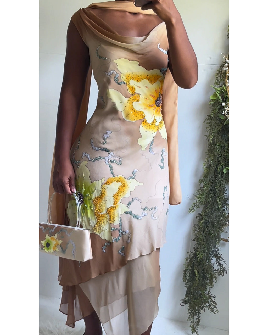 Rare Vintage Y2K Dress with Purse and Scarf
