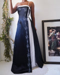 Vintage Y2K Lace Up Detail Monochrome Gown