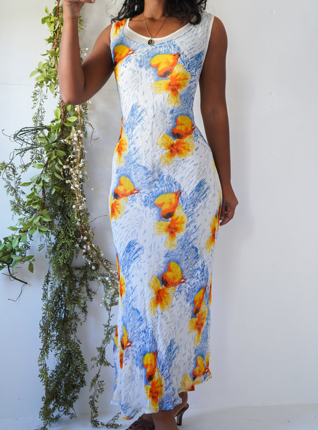 Watercolor Floral Layered Dress