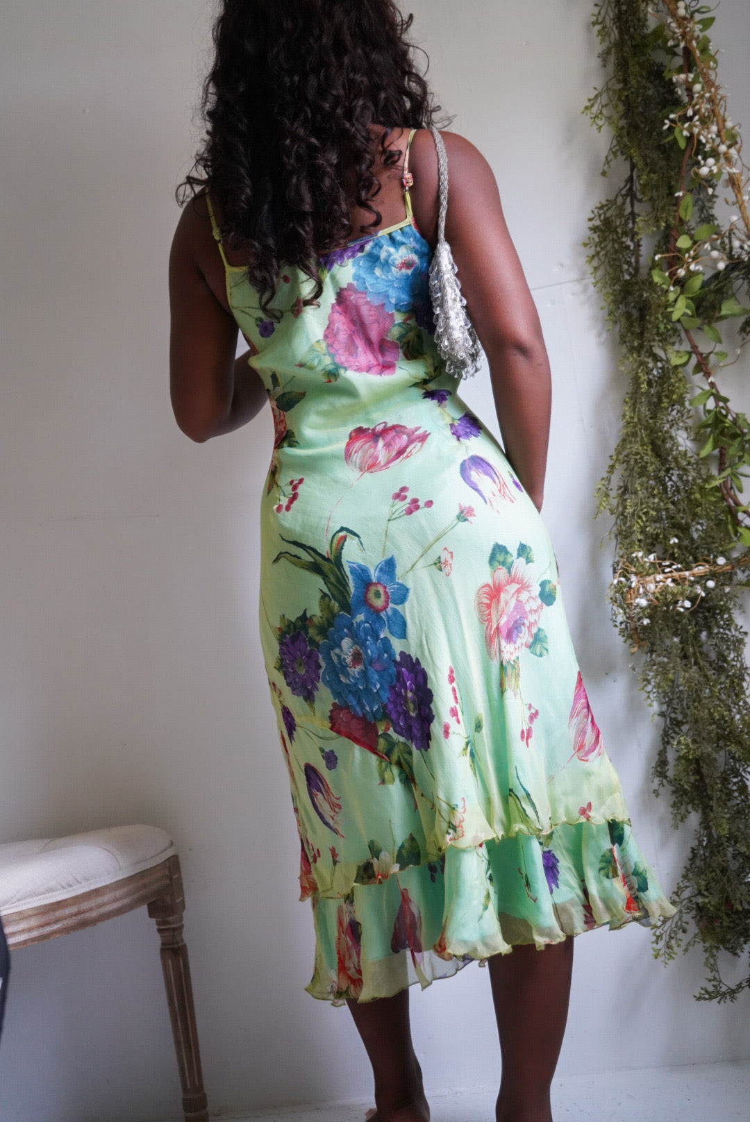 Y2K Fairy Garden Floral Midi Slip Dress