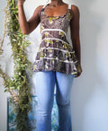 Y2K Tiered Boho Babydoll Top