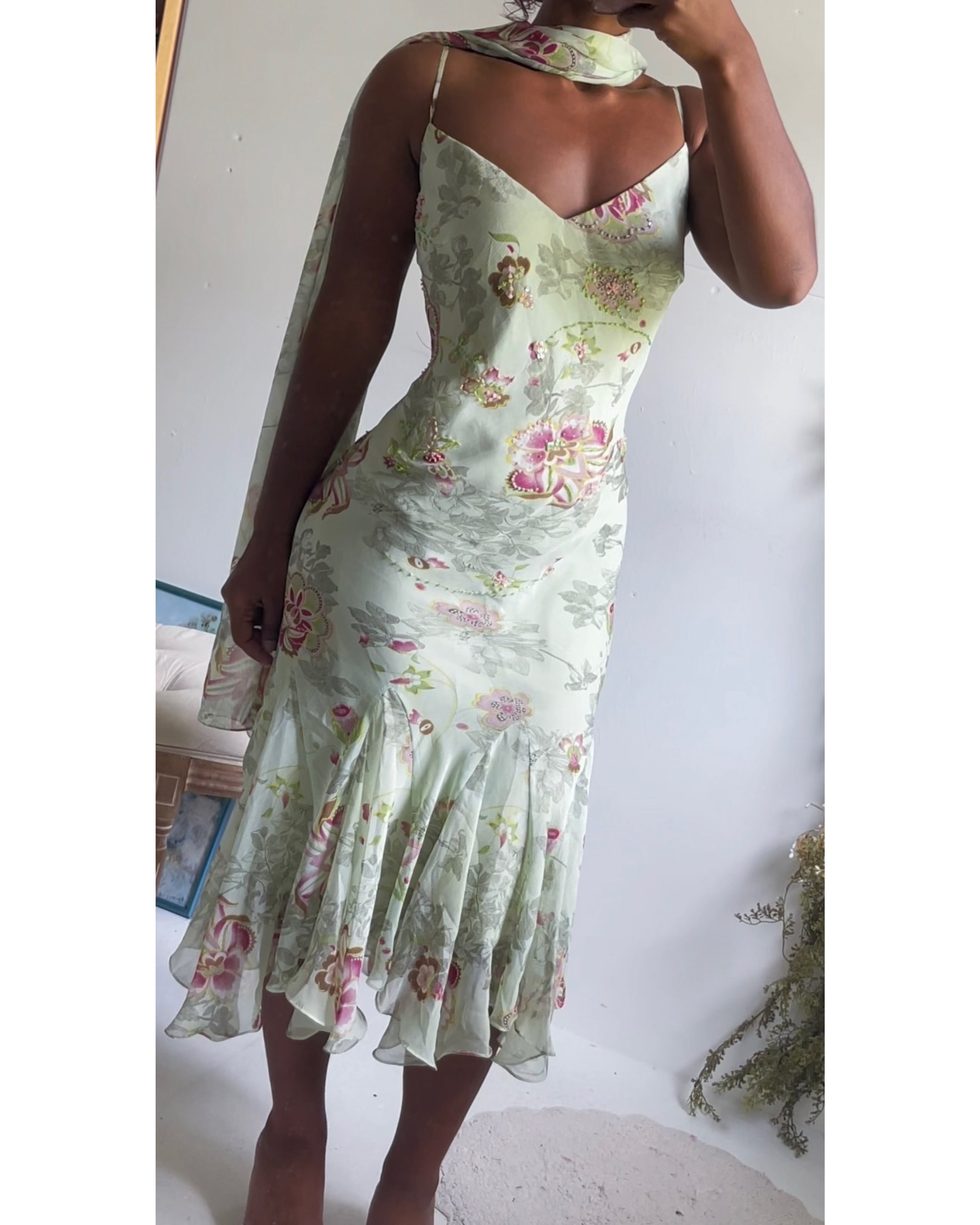Rare Y2K Pale Mint Garden Fairy Dress - L Rare Y2K Pale Mint Garden Fairy Dress - L