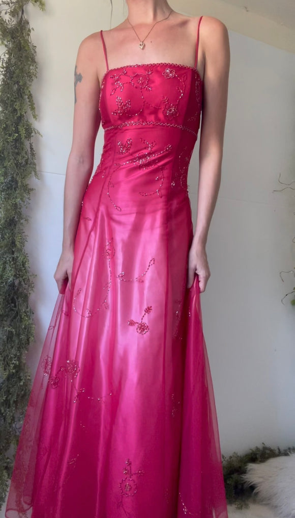 Vintage layered beaded gown.