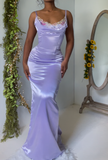 Handmade Lilac Satin Gown (XS/S)