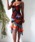 Handmade Reworked Burnout Velvet Midi Dress