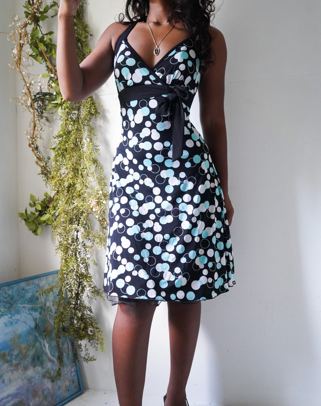 Y2K Halter Dot Print Dress