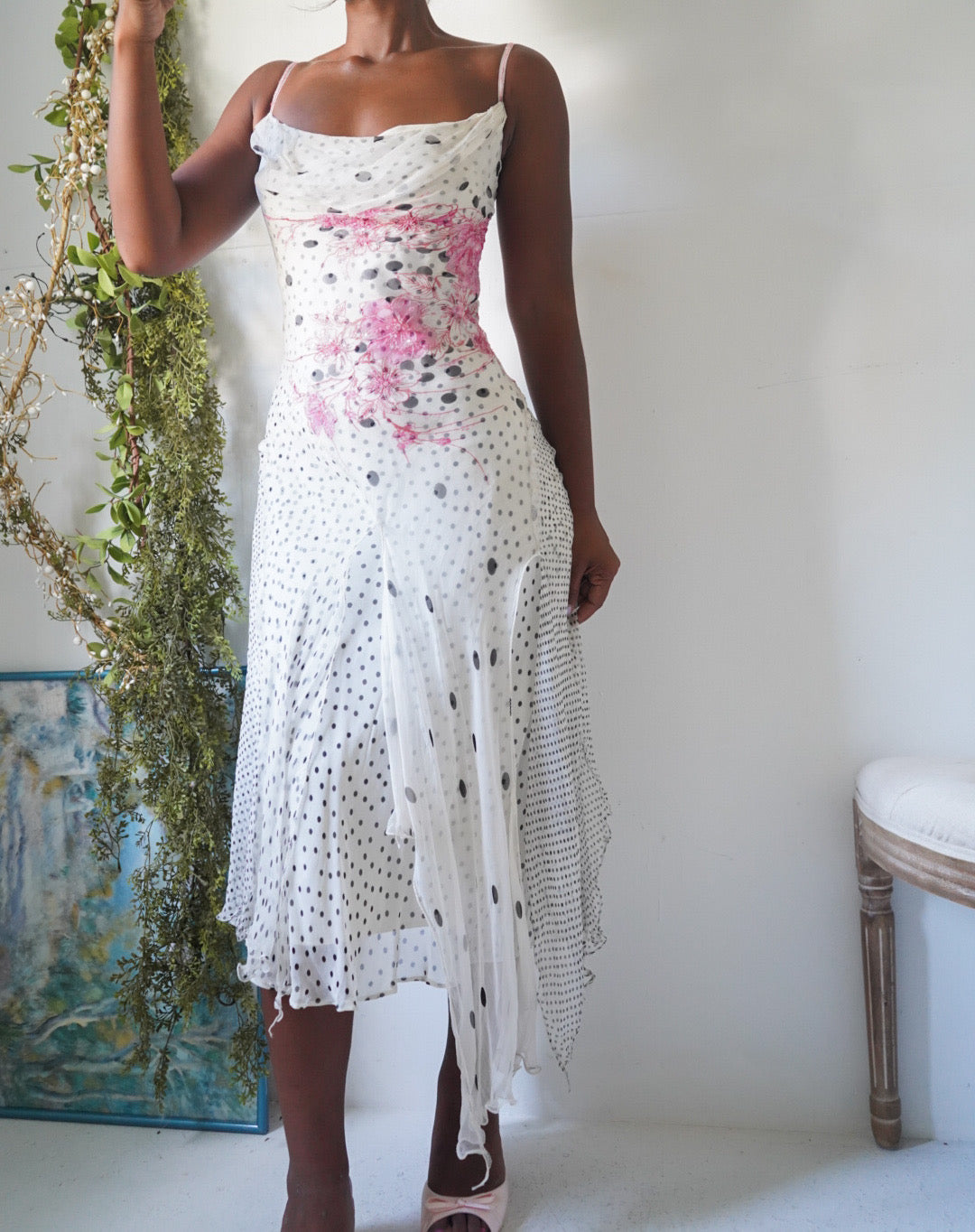 Rare Y2K Rene Derhy Polka Dot Fairy Dress
