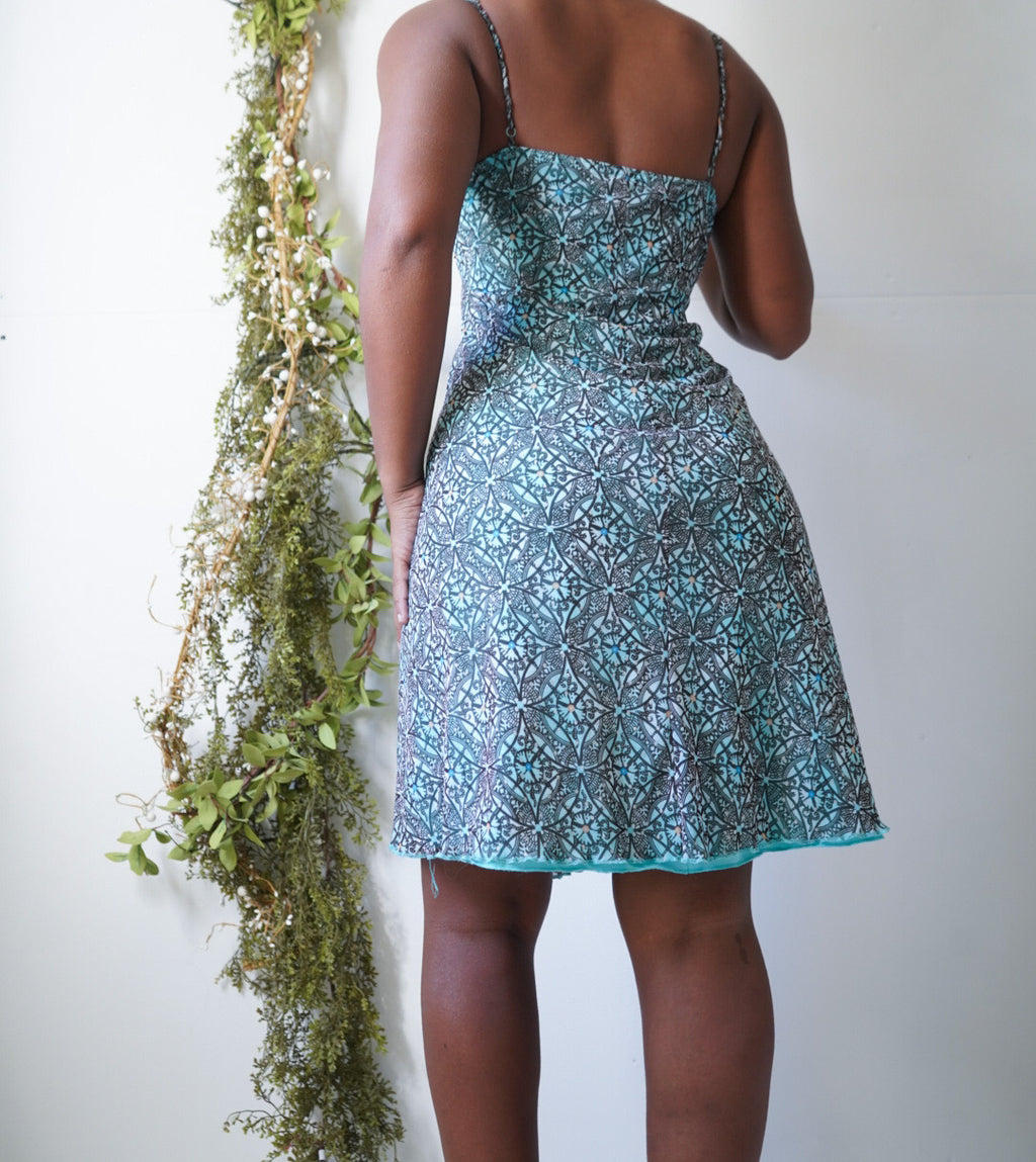 Vintage Y2K Boho Sequin Trim Dress