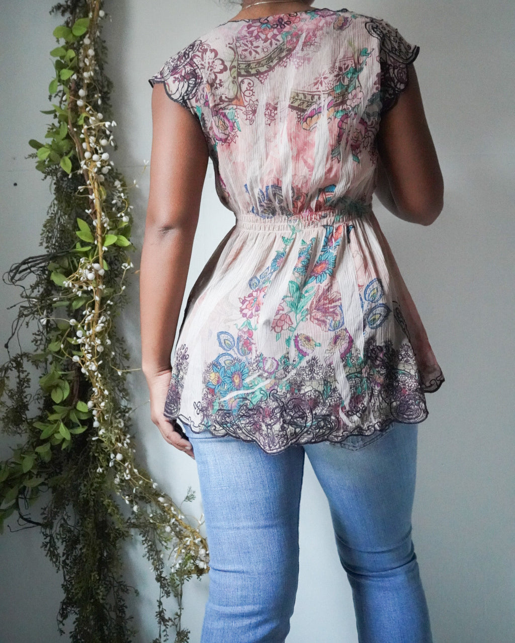Y2K Boho Short Sleeve Top