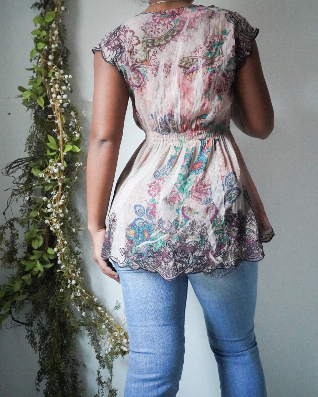 Y2K Boho Short Sleeve Top
