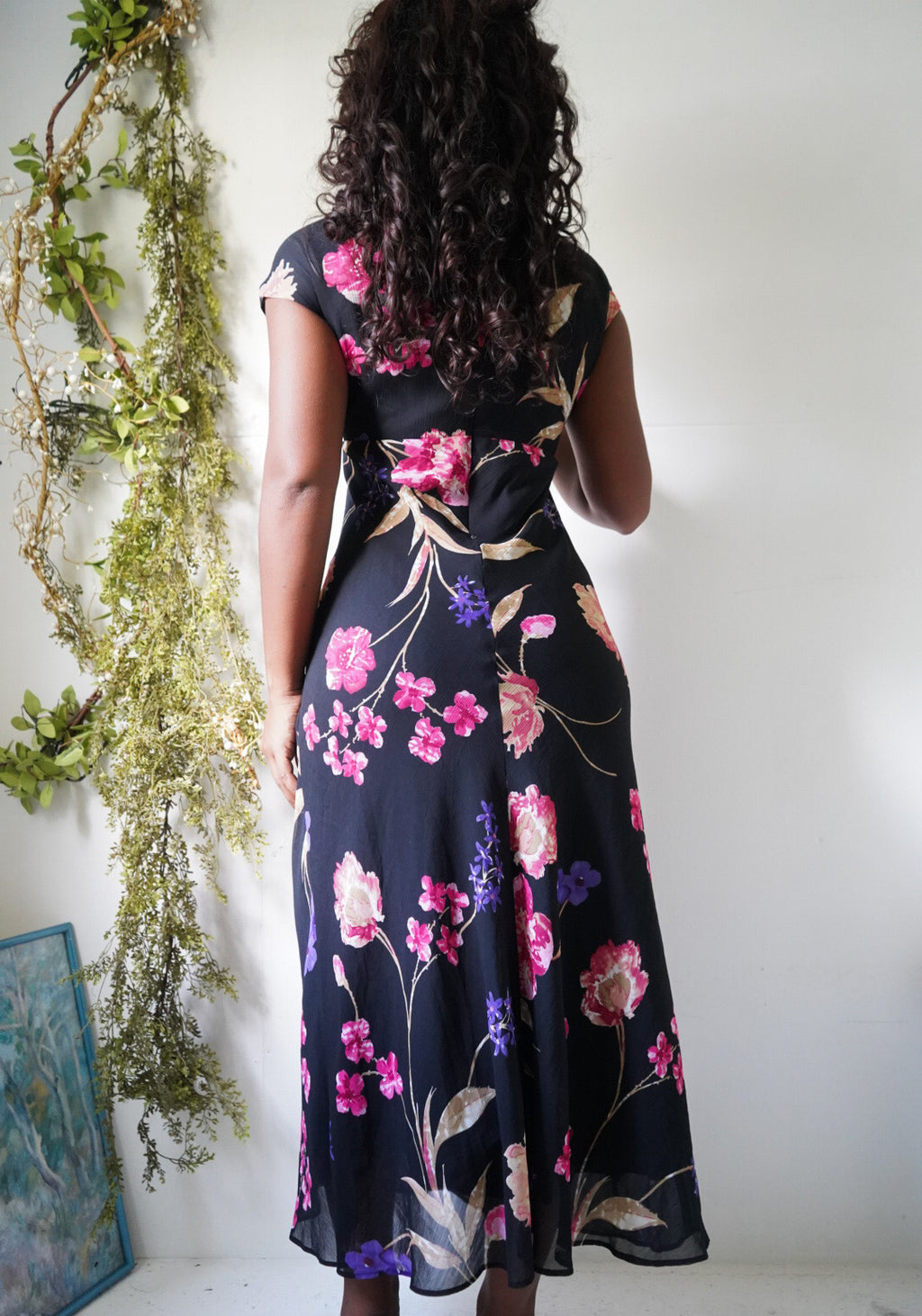 Y2K Chaps Ralph Lauren Floral Midi Dress