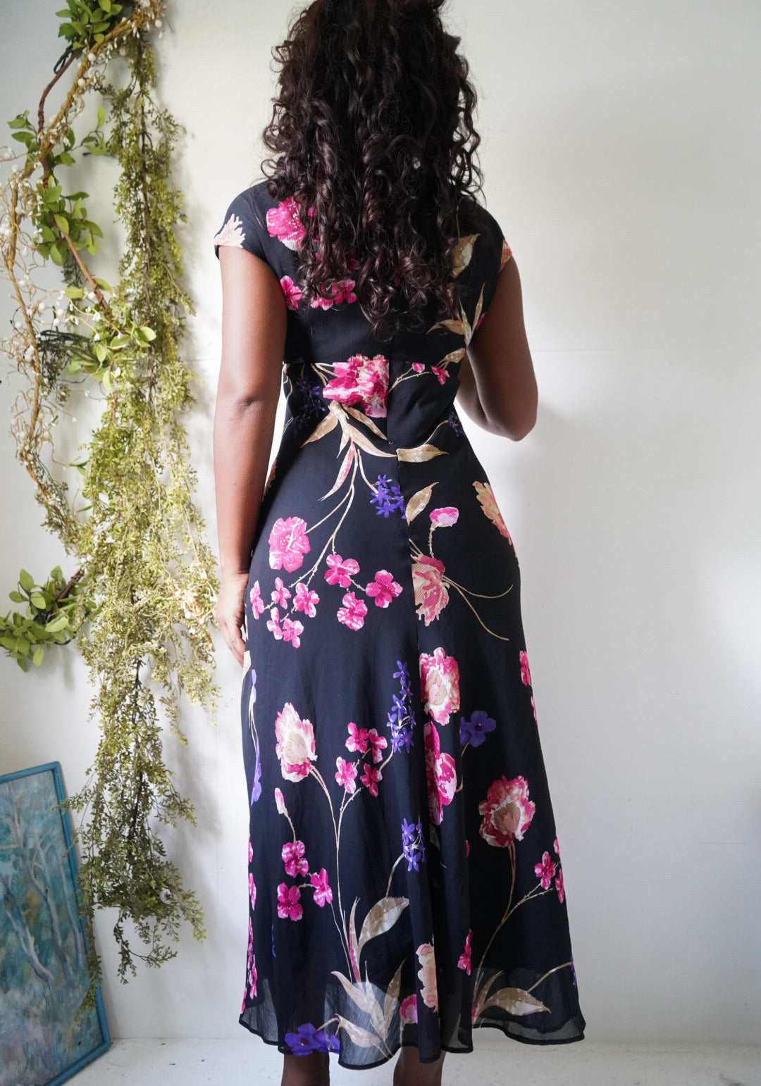 Y2K Chaps Ralph Lauren Floral Midi Dress