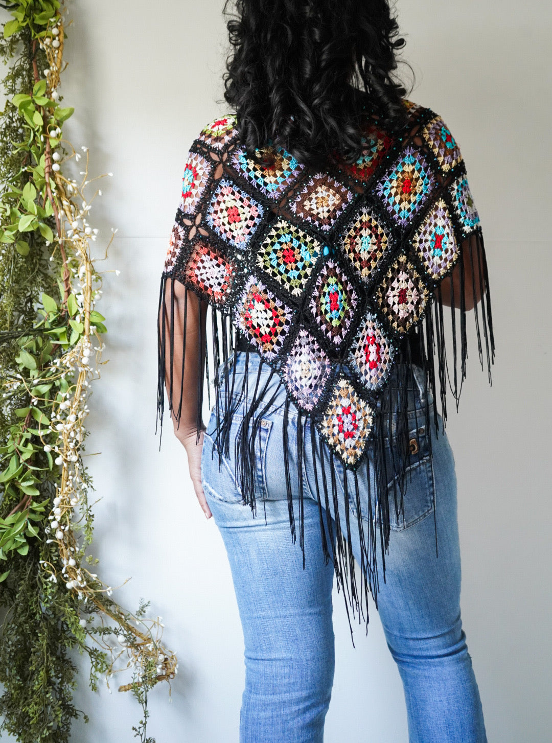 Y2K Crochet Beaded Poncho