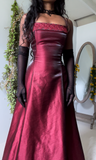 Vintage 90’s Iridescent Red Satin Prom Dress (S-M)