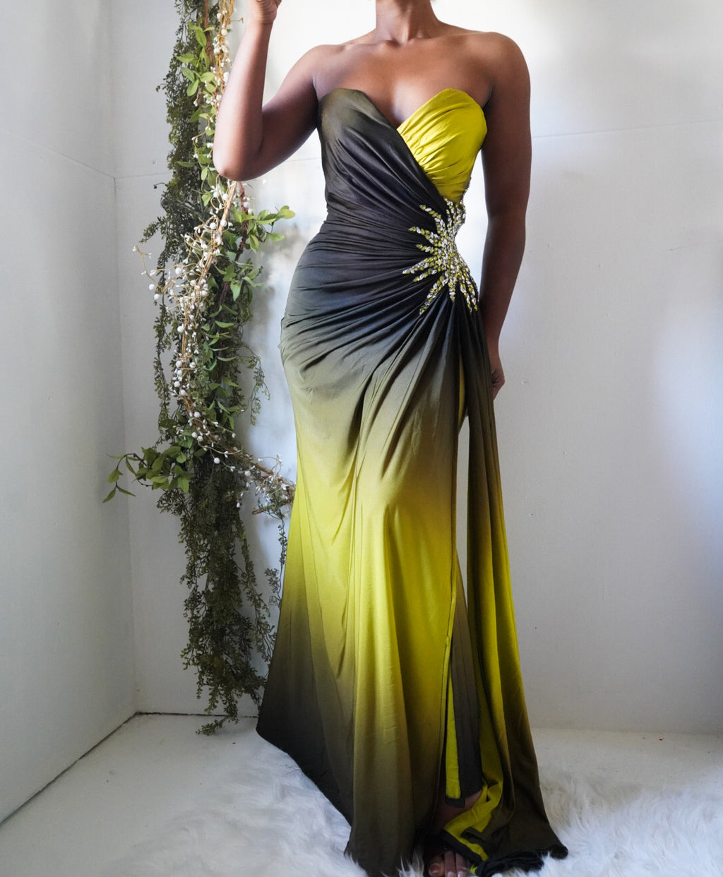 Vintage Y2K Ombre Strapless Sweetheart Gown