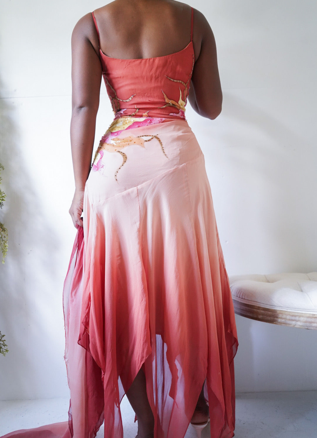 Rare Vintage Y2K Burnt Red Ombre Fairy Dress