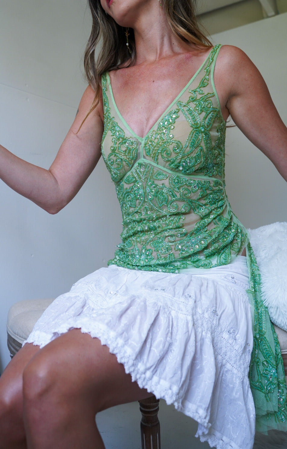 Fully Beaded Y2K Fairy Top