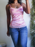 Y2K Pink Crushed Velvet Tank