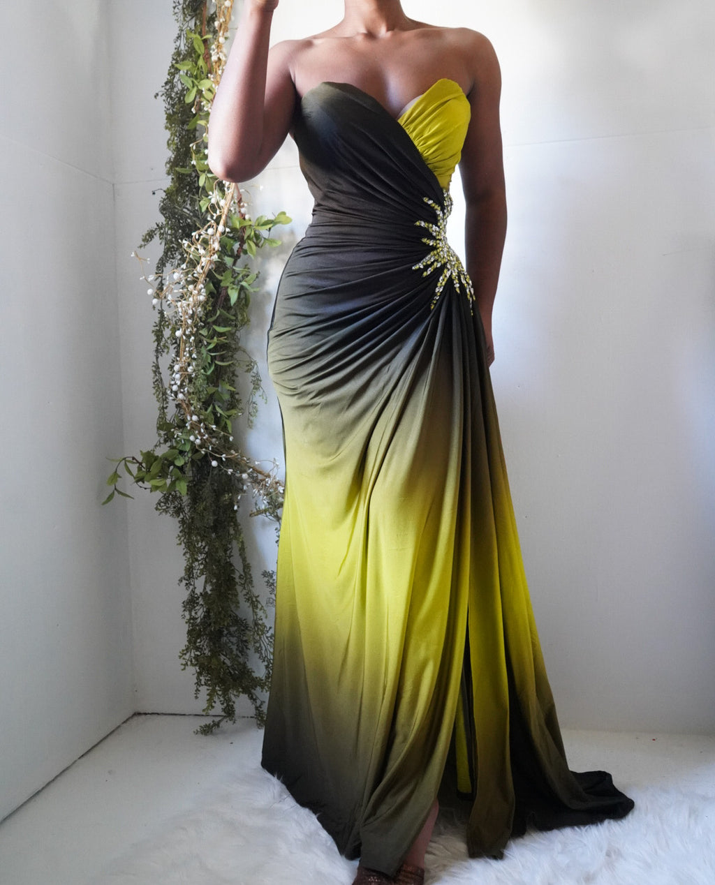 Vintage Y2K Ombre Strapless Sweetheart Gown