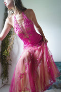 Rare Vintage Y2K Pink Lace Up Fairy Gown