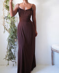 Y2K Chocolate Jersey Knit Maxi Dress