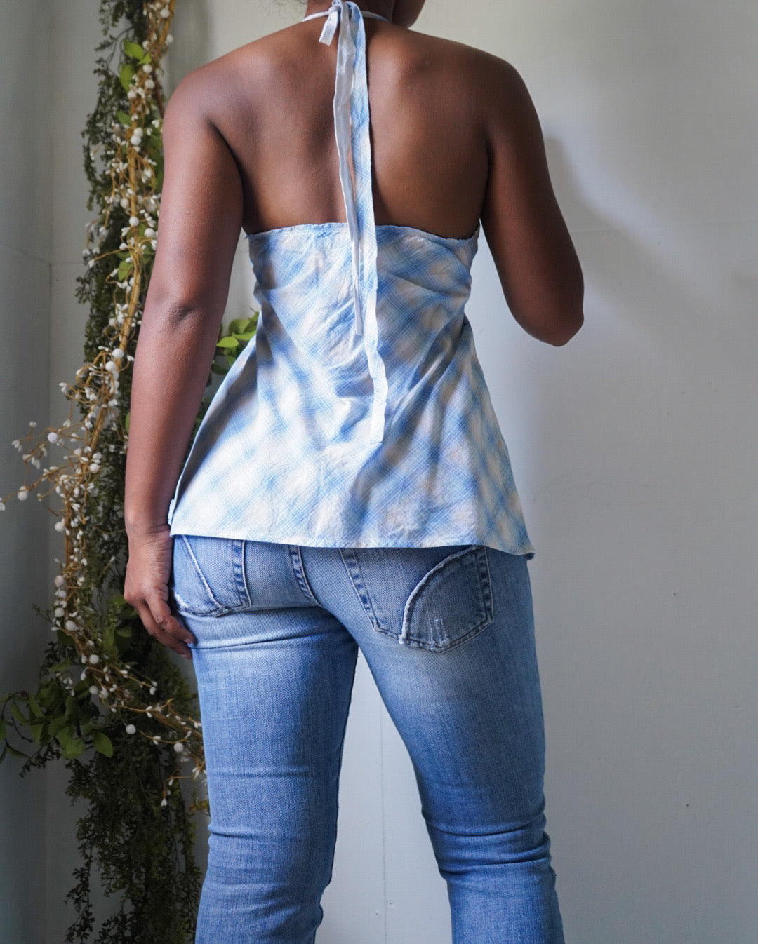 Y2K Tommy Jeans Halter Cotton Babydoll Top