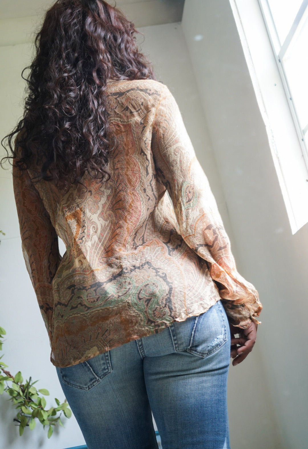 Y2K Paisley Silk Ralph Lauren Button Down Shirt